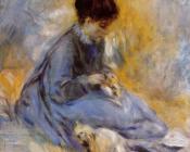 皮埃尔 奥古斯特 雷诺阿 : Young Woman with a Dog